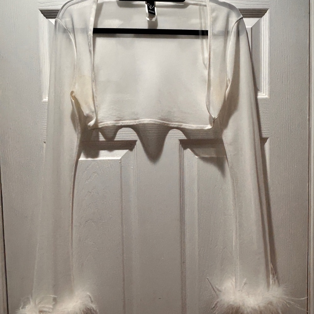 Windsor | Sheer White Cropped Bolero